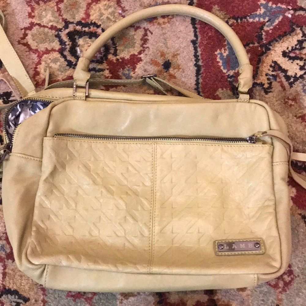 L.A.M.B green leather crossbody or handle bag